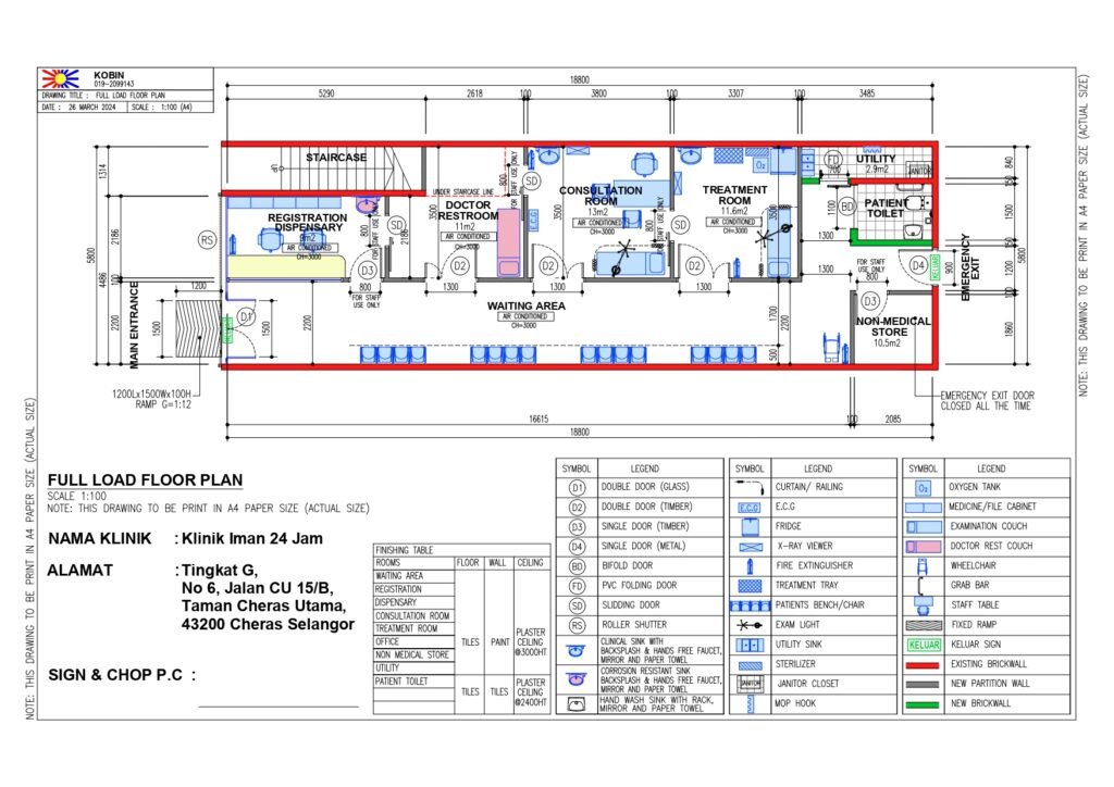 Clinic renovation sample 2D Layout plan